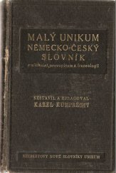 kniha Malý Unikum v jednom svazku Česko-německý a německo-český slovník ..., Alois Neubert 1940